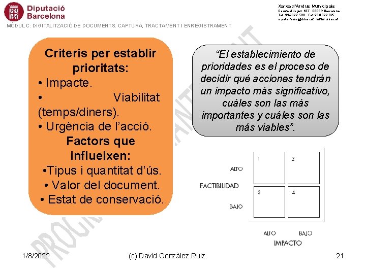 Xarxa d’Arxius Municipals Comte d’Urgell, 187 · 08036 Barcelona Tel. 934 022 566 ·