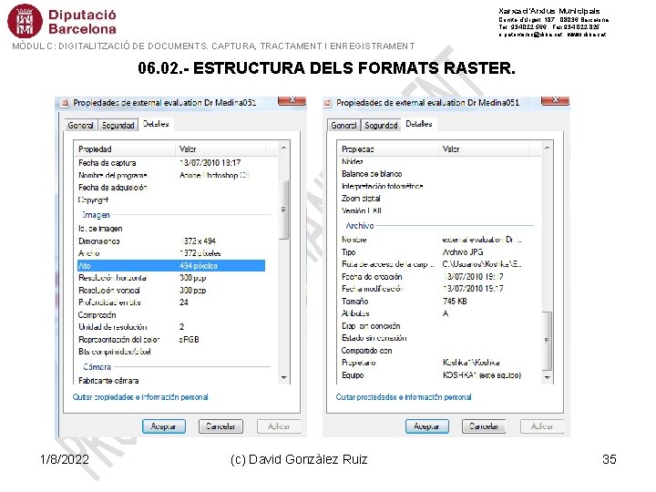 Xarxa d’Arxius Municipals Comte d’Urgell, 187 · 08036 Barcelona Tel. 934 022 566 ·