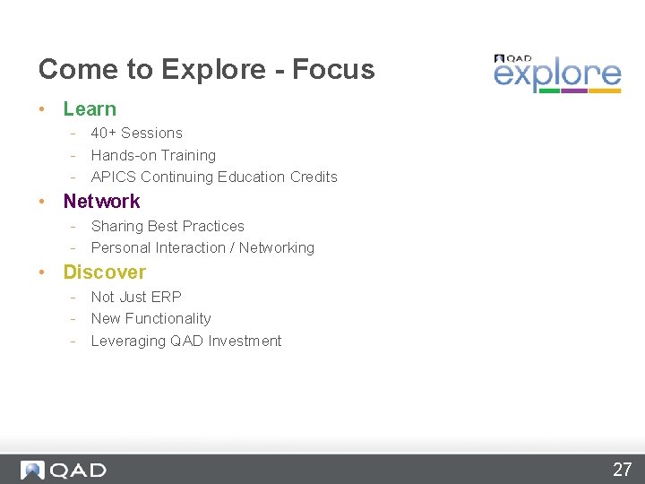 Come to Explore - Focus • Learn - 40+ Sessions - Hands-on Training -