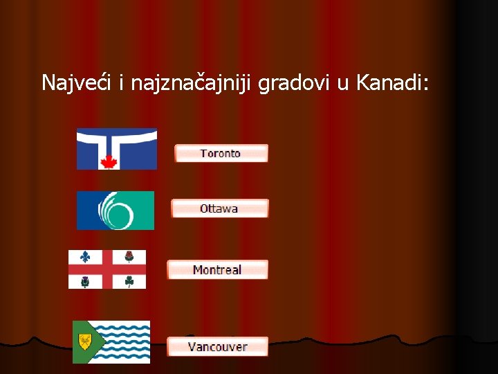 Najveći i najznačajniji gradovi u Kanadi: 