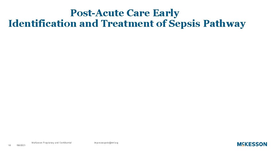 Post-Acute Care Early Identification and Treatment of Sepsis Pathway Mc. Kesson Proprietary and Confidential