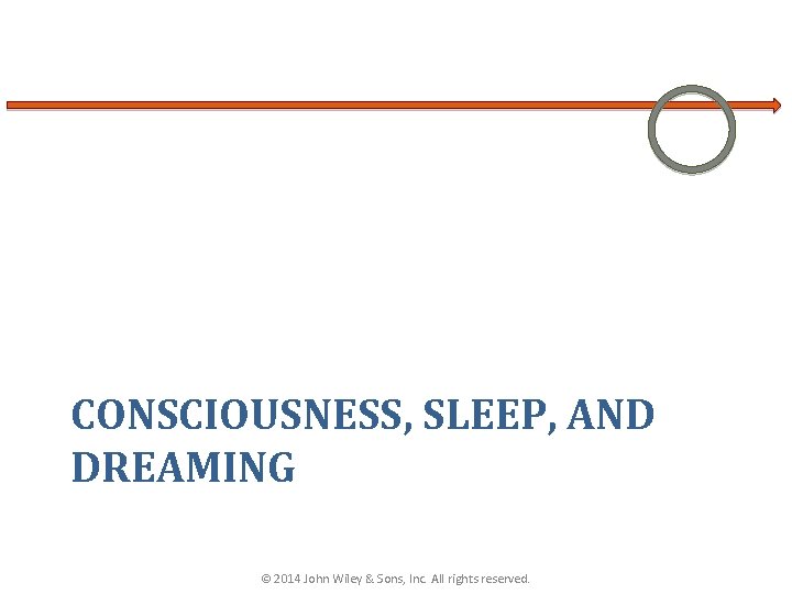 CONSCIOUSNESS, SLEEP, AND DREAMING © 2014 John Wiley & Sons, Inc. All rights reserved.