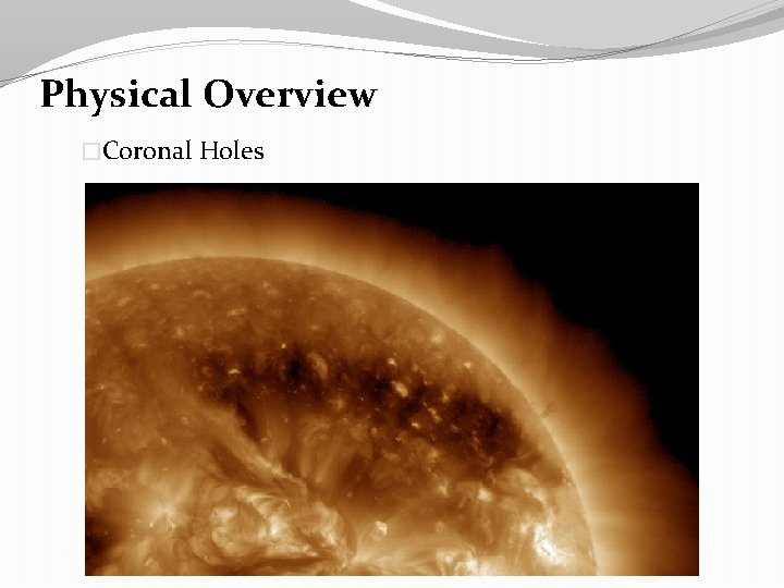 Physical Overview �Coronal Holes 