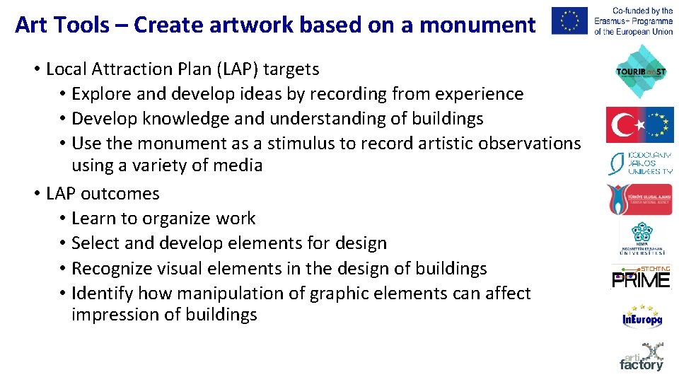 Art Tools – Create artwork based on a monument • Local Attraction Plan (LAP)