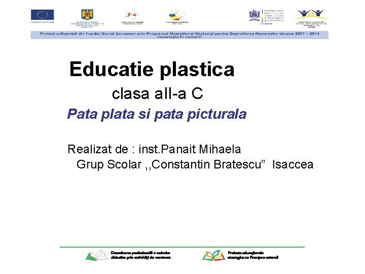 Educatie plastica clasa a. II-a C Pata plata si pata picturala Realizat de :