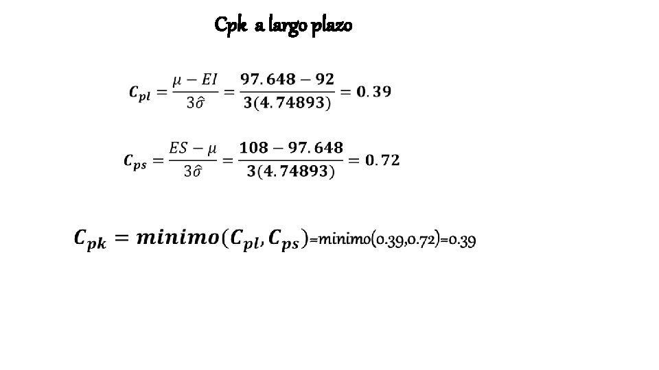 Cpk a largo plazo 