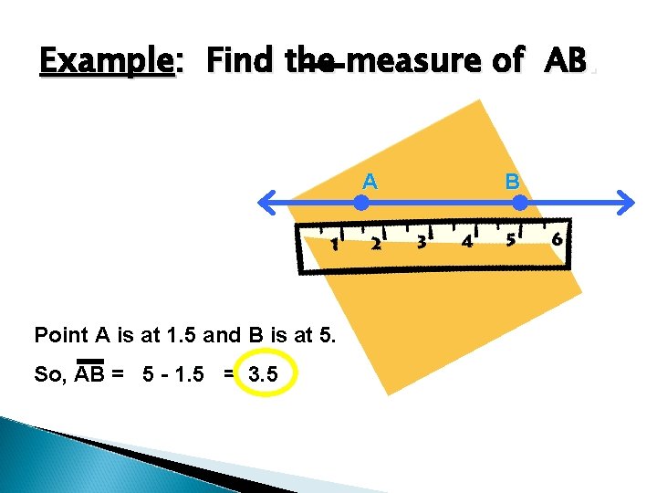 Example: Find the measure of AB. A Point A is at 1. 5 and