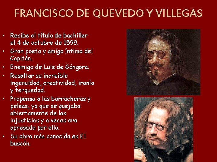 FRANCISCO DE QUEVEDO Y VILLEGAS • Recibe el título de bachiller el 4 de