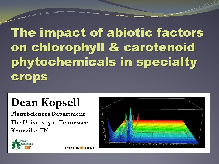 The impact of abiotic factors on chlorophyll & carotenoid phytochemicals in specialty crops Dean