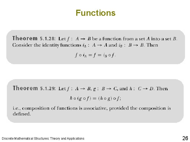 Functions Discrete Mathematical Structures: Theory and Applications 26 