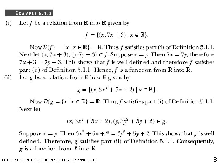 Discrete Mathematical Structures: Theory and Applications 8 