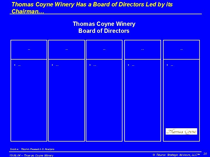 Thomas Coyne Winery Has a Board of Directors Led by its Chairman… Thomas Coyne