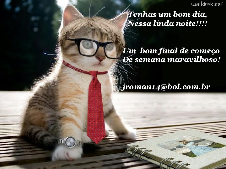 Tenhas um bom dia, Nessa linda noite!!!! Um bom final de começo De semana