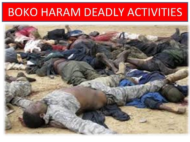 BOKO HARAM DEADLY ACTIVITIES 