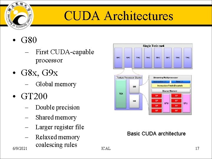CUDA Architectures • G 80 – First CUDA-capable processor • G 8 x, G CUDA Architectures • G 80 – First CUDA-capable processor • G 8 x, G