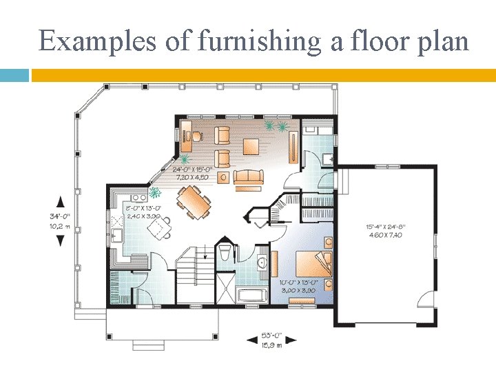 Examples of furnishing a floor plan 