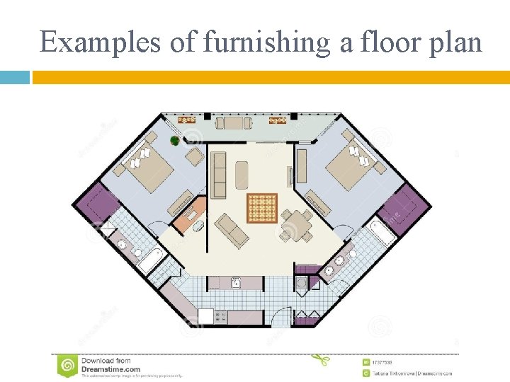 Examples of furnishing a floor plan 