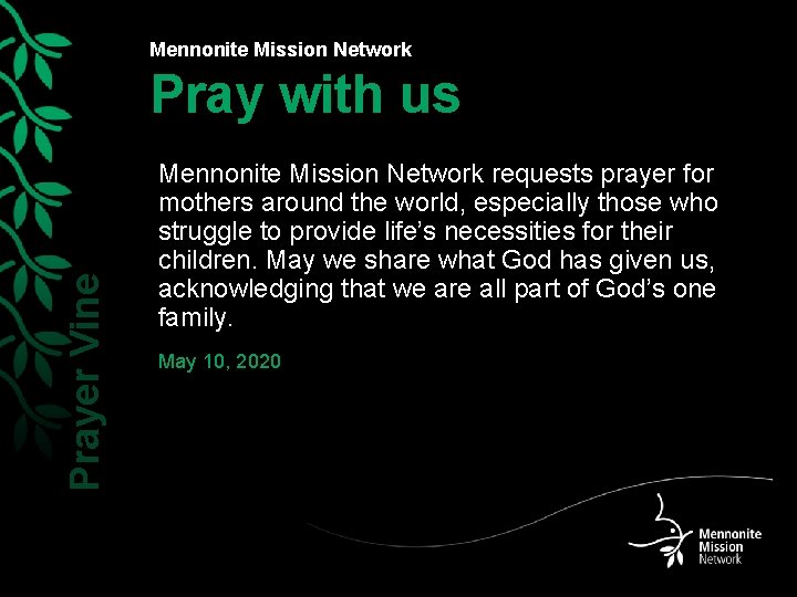 Mennonite Mission Network Prayer Vine Pray with us Mennonite Mission Network requests prayer for