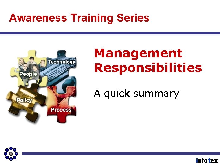 Awareness Training Series Management Responsibilities A quick summary infotex 