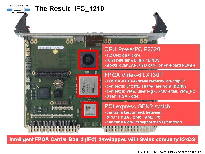 The Result: IFC_1210 CPU Power. PC P 2020 • 1. 2 GHz dual core