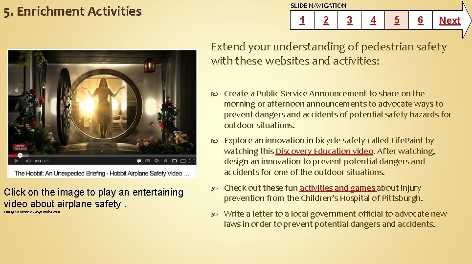 SLIDE NAVIGATION 5. Enrichment Activities 1 2 3 4 5 6 Next Extend your
