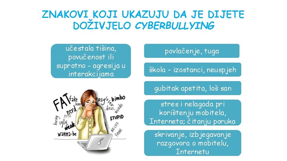 ZNAKOVI KOJI UKAZUJU DA JE DIJETE DOŽIVJELO CYBERBULLYING učestala tišina, povučenost ili suprotno - ZNAKOVI KOJI UKAZUJU DA JE DIJETE DOŽIVJELO CYBERBULLYING učestala tišina, povučenost ili suprotno -