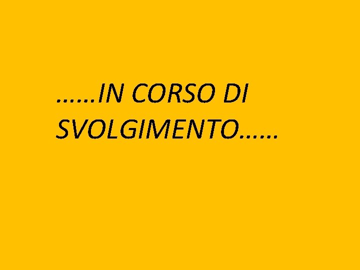 ……IN CORSO DI SVOLGIMENTO…… 