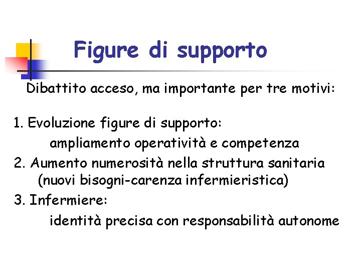 Figure di supporto Dibattito acceso, ma importante per tre motivi: 1. Evoluzione figure di Figure di supporto Dibattito acceso, ma importante per tre motivi: 1. Evoluzione figure di