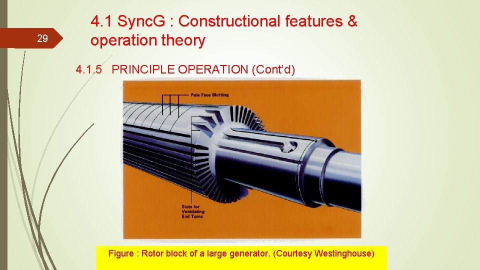 29 4. 1 Sync. G : Constructional features & operation theory 4. 1. 5 29 4. 1 Sync. G : Constructional features & operation theory 4. 1. 5
