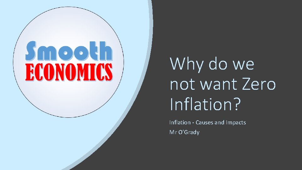 Why do we not want Zero Inflation? Inflation - Causes and Impacts Mr O’Grady