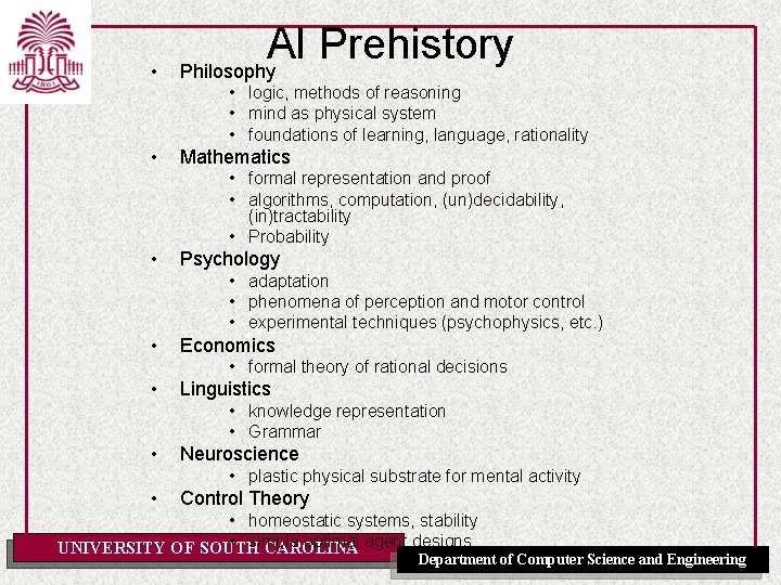  • AI Prehistory Philosophy • logic, methods of reasoning • mind as physical