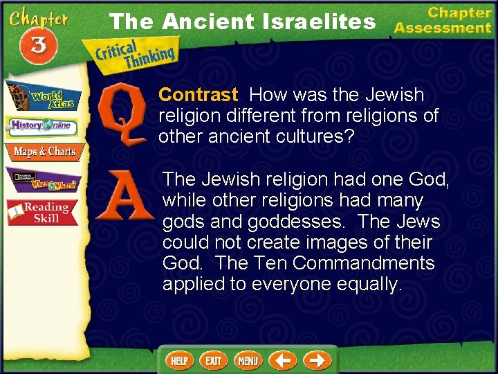 The Ancient Israelites Contrast How was the Jewish religion different from religions of other