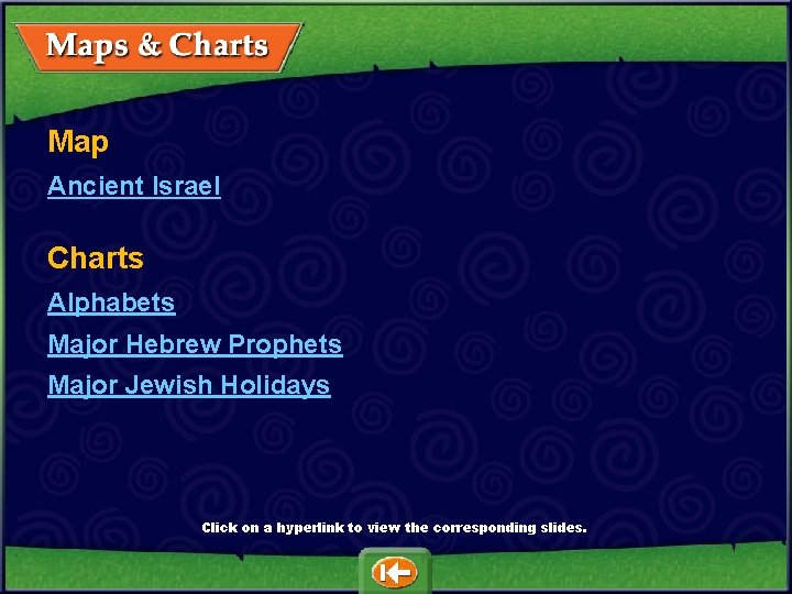 Map Ancient Israel Charts Alphabets Major Hebrew Prophets Major Jewish Holidays Click on a