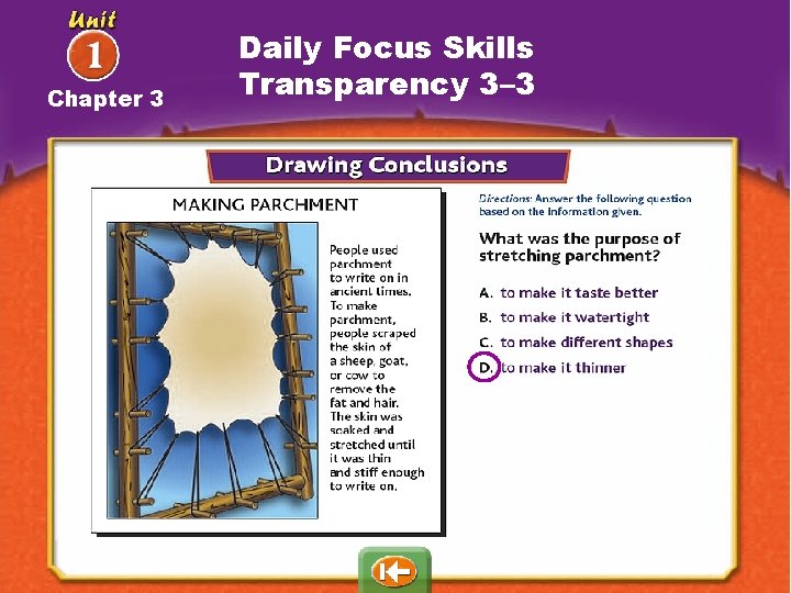 Chapter 3 Daily Focus Skills Transparency 3– 3 