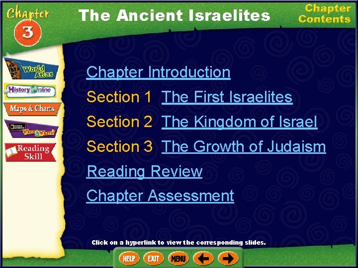 The Ancient Israelites Chapter Introduction Section 1 The First Israelites Section 2 The Kingdom