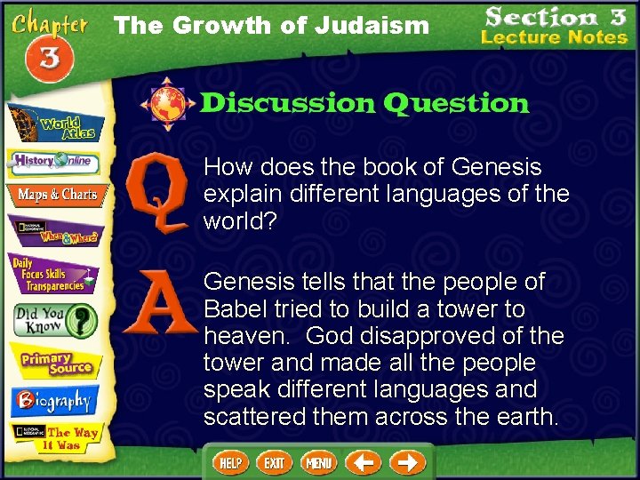 The Growth of Judaism How does the book of Genesis explain different languages of