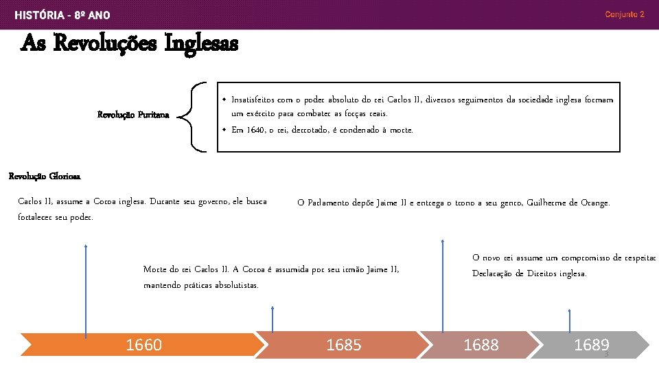 As Revoluções Inglesas Revolução Puritana • Insatisfeitos com o poder absoluto do rei Carlos