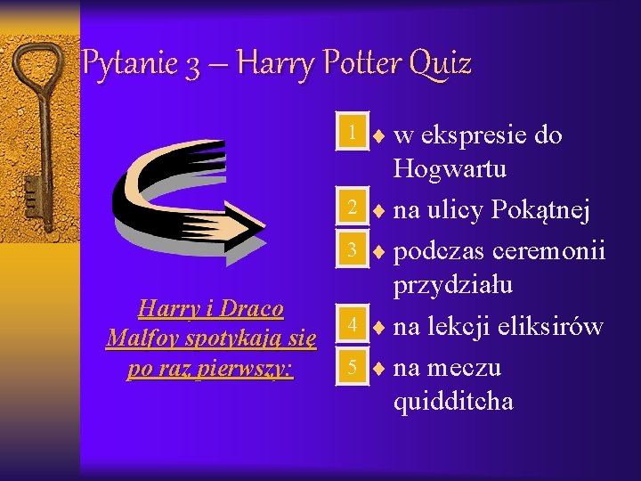 Pytanie 3 – Harry Potter Quiz 1 2 3 Harry i Draco Malfoy spotykają