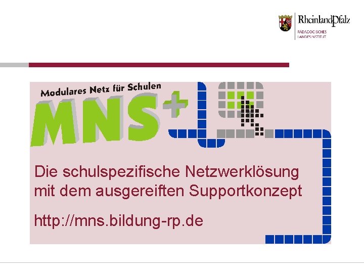 Die schulspezifische Netzwerklösung mit dem ausgereiften Supportkonzept http: //mns. bildung-rp. de 