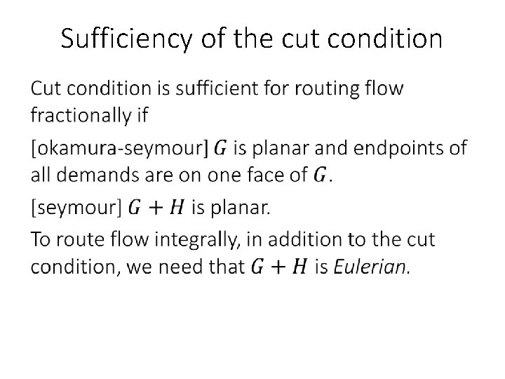 Sufficiency of the cut condition • 