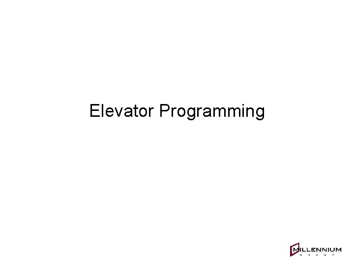Elevator Programming 