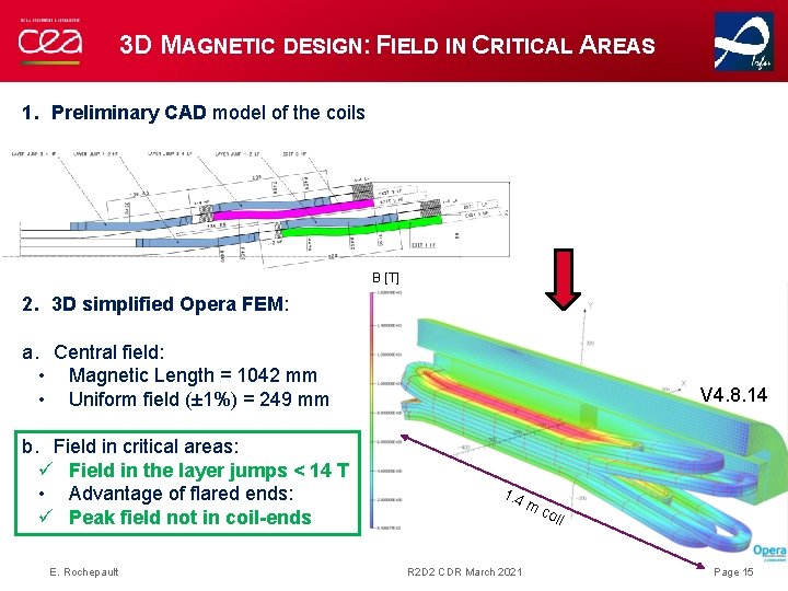 3 D MAGNETIC DESIGN: FIELD IN CRITICAL AREAS 1. Preliminary CAD model of the