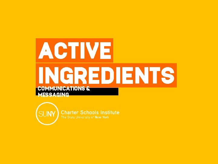 ACTIVE INGREDIENTS COMMUNICATIONS & MESSAGING 