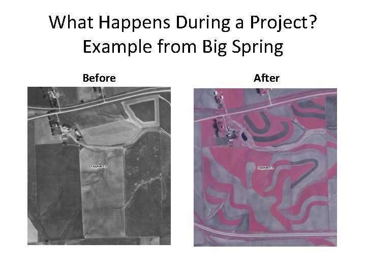 What Happens During a Project? Example from Big Spring Before After 