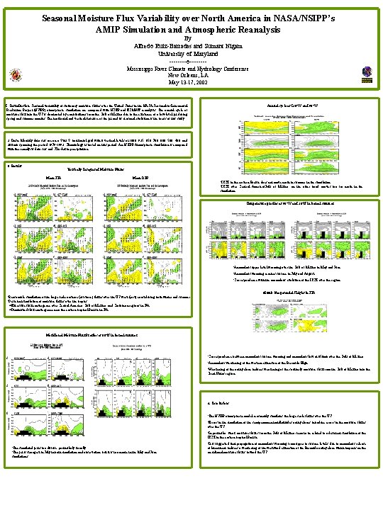 Seasonal Moisture Flux Variability over North America in NASA/NSIPP’s AMIP Simulation and Atmospheric Reanalysis