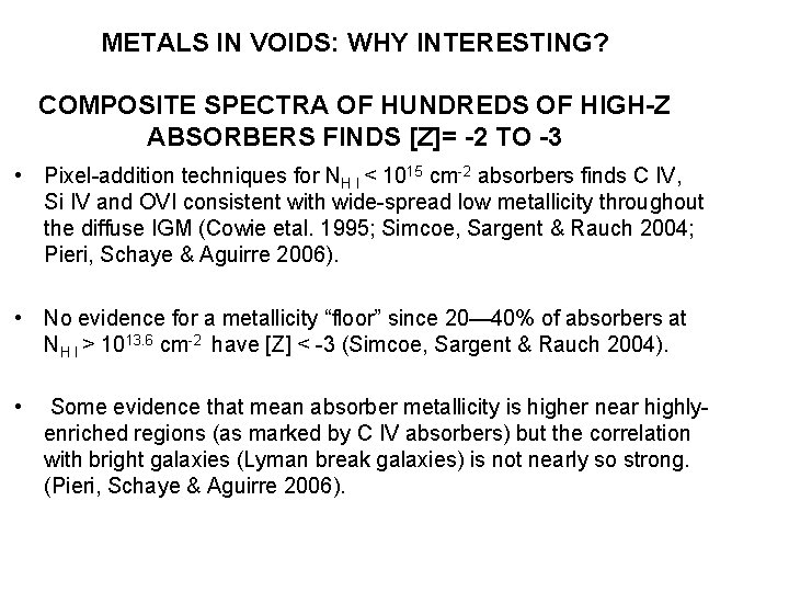 METALS IN VOIDS: WHY INTERESTING? COMPOSITE SPECTRA OF HUNDREDS OF HIGH-Z ABSORBERS FINDS [Z]=