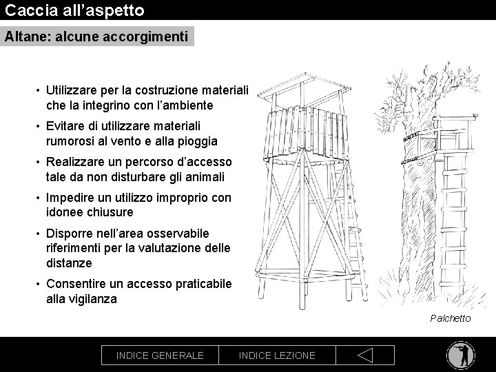 Caccia all’aspetto Altane: alcune accorgimenti • Utilizzare per la costruzione materiali che la integrino