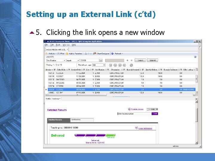 Setting up an External Link (c’td) 55. Clicking the link opens a new window