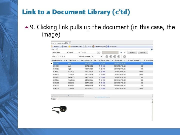 Link to a Document Library (c’td) 59. Clicking link pulls up the document (in
