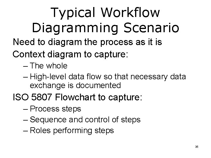 Typical Workflow Diagramming Scenario Need to diagram the process as it is Context diagram Typical Workflow Diagramming Scenario Need to diagram the process as it is Context diagram